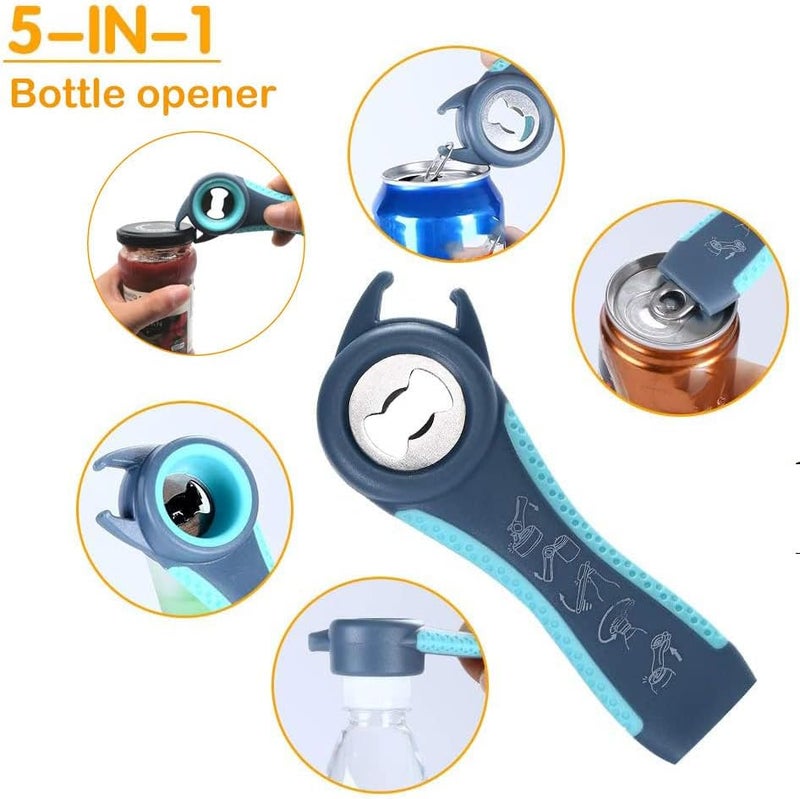 Otstar 6-in-1 Jar Opener & Bottle Opener Set for Weak Hands - Multi-Function Kitchen Opener Tool for Seniors with Arthritis, Elderly - Includes Jar Lid Gripper Pad, Corkscrew Opener - Image 5